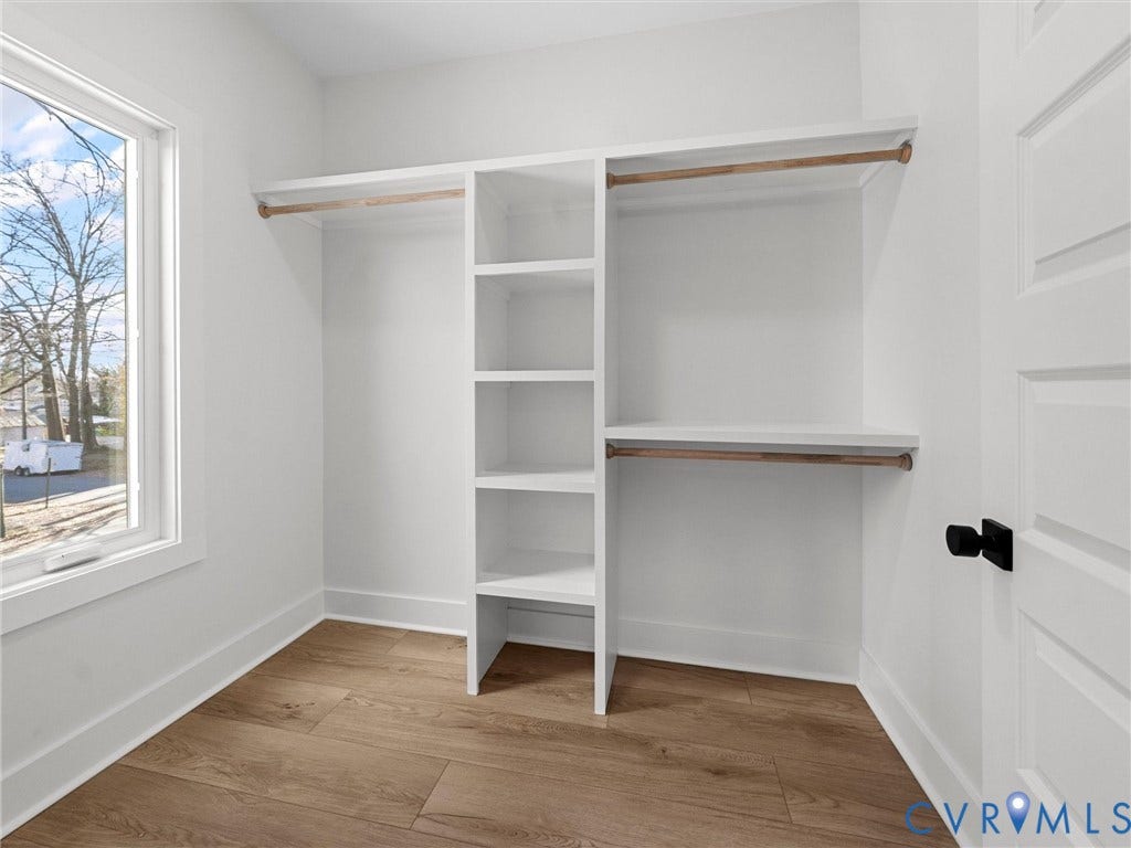 2202 3rd Avenue, Northside, Richmond, VA 23222 Built-in closet organization system with shelving and hanging rods