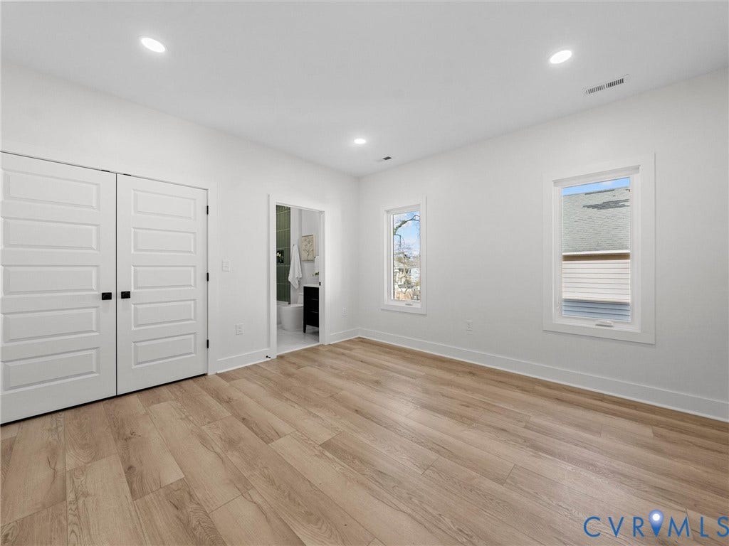 2202 3rd Avenue, Northside, Richmond, VA 23222 Recessed lighting, wood-finish flooring, two windows, two-panel closet doors, and an en-suite bathroom access