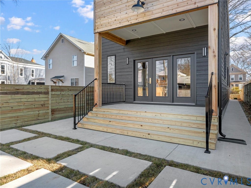 2202 3rd Avenue, Northside, Richmond, VA 23222 Covered porch with wood-finish ceiling and recessed lighting