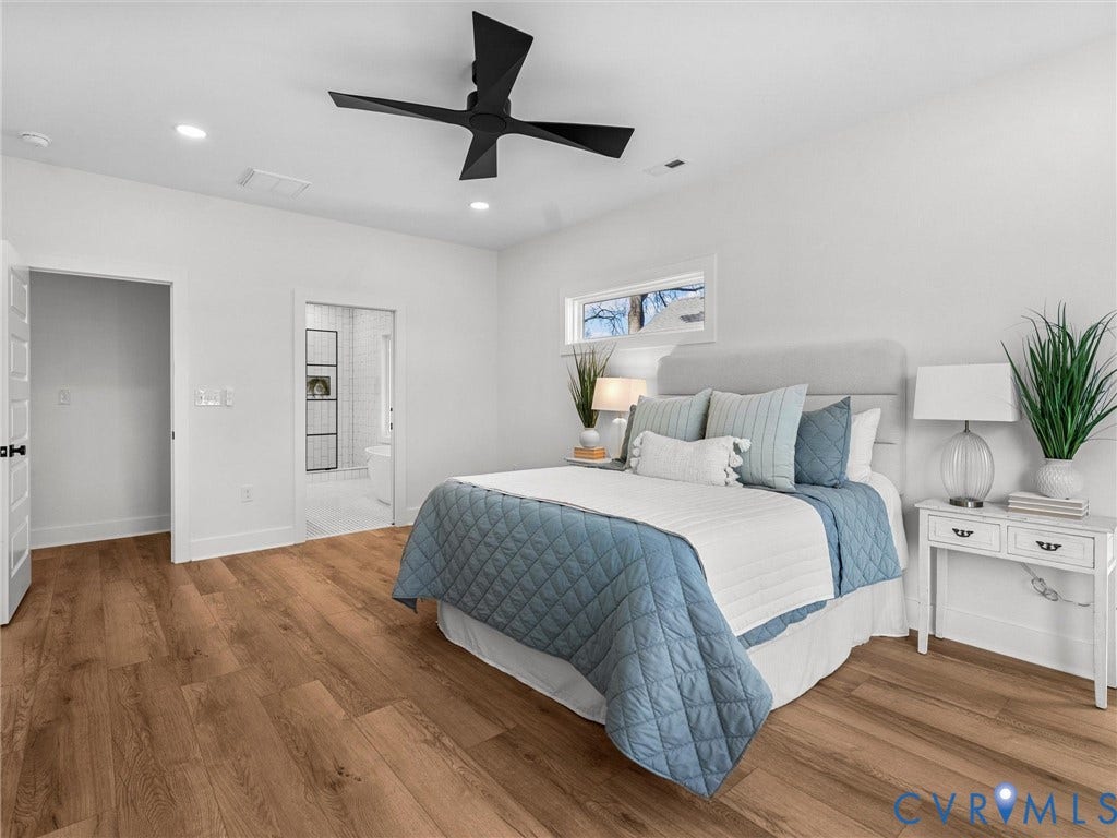 2202 3rd Avenue, Northside, Richmond, VA 23222 Wood-finish flooring, recessed lighting, and a modern ceiling fan