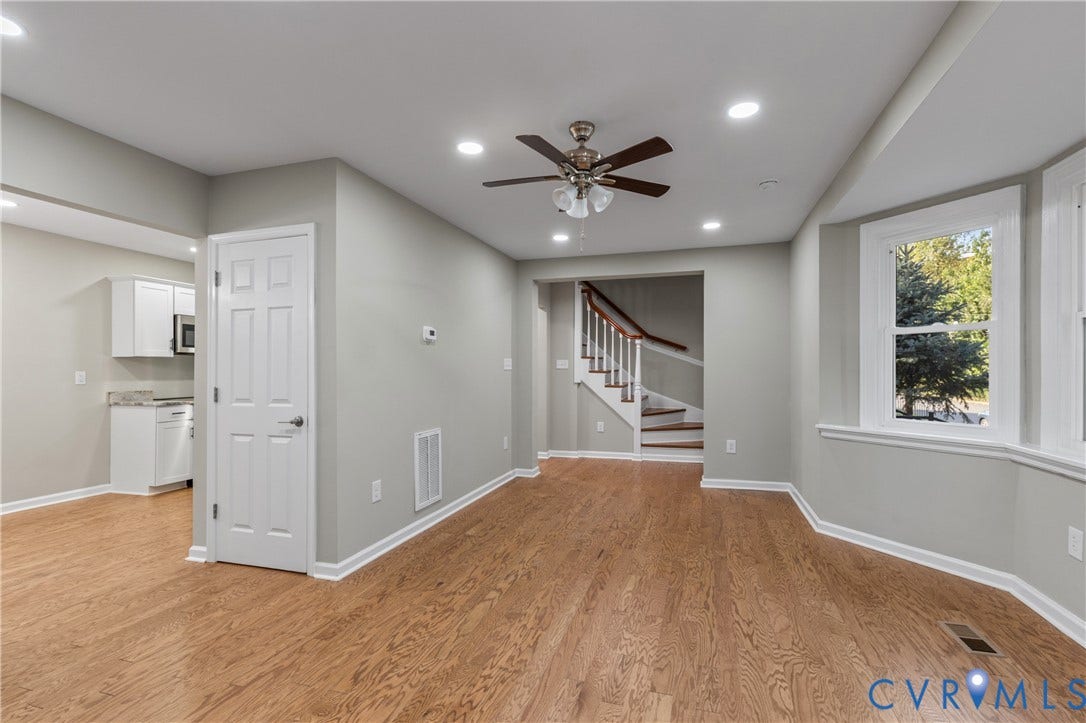 2606 Hawthorne Avenue, Richmond, VA 23222 Wood-finish flooring throughout, recessed lighting, and a ceiling fan
