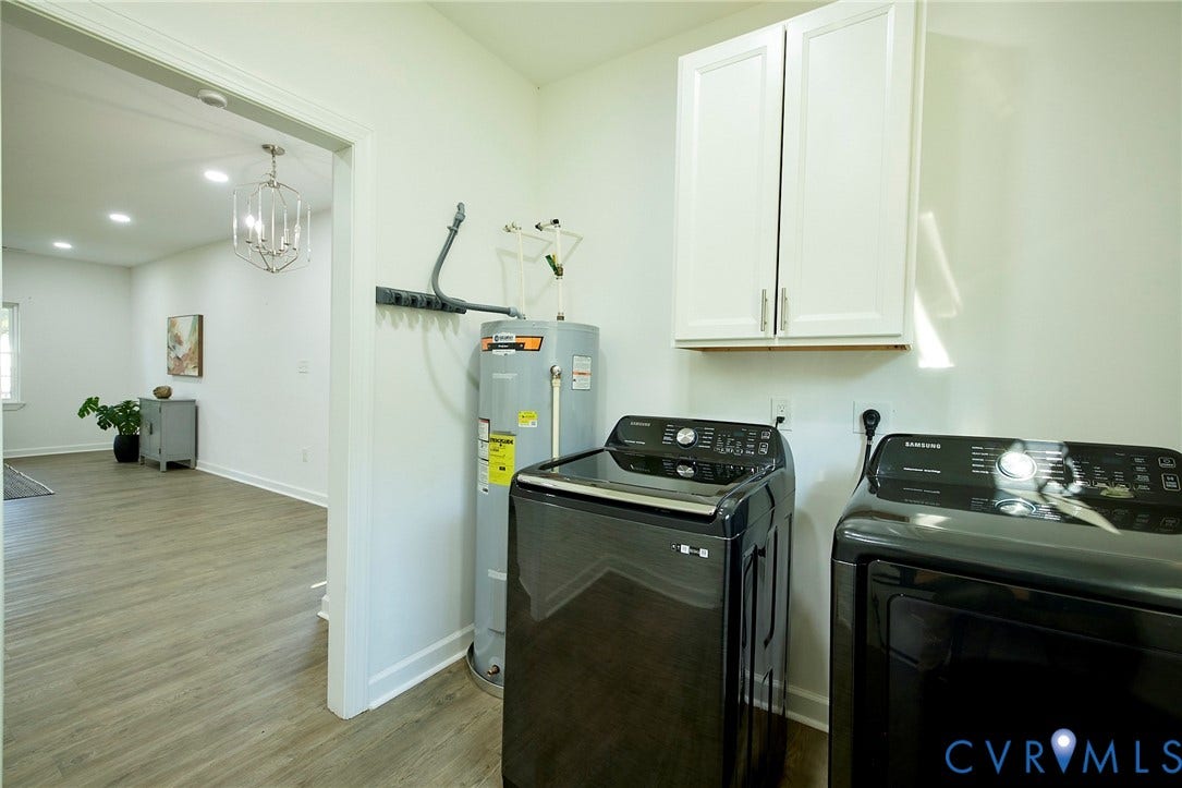 2421 Buena Vista Boulevard, Chester, VA 23831 White shaker-style cabinetry with chrome hardware