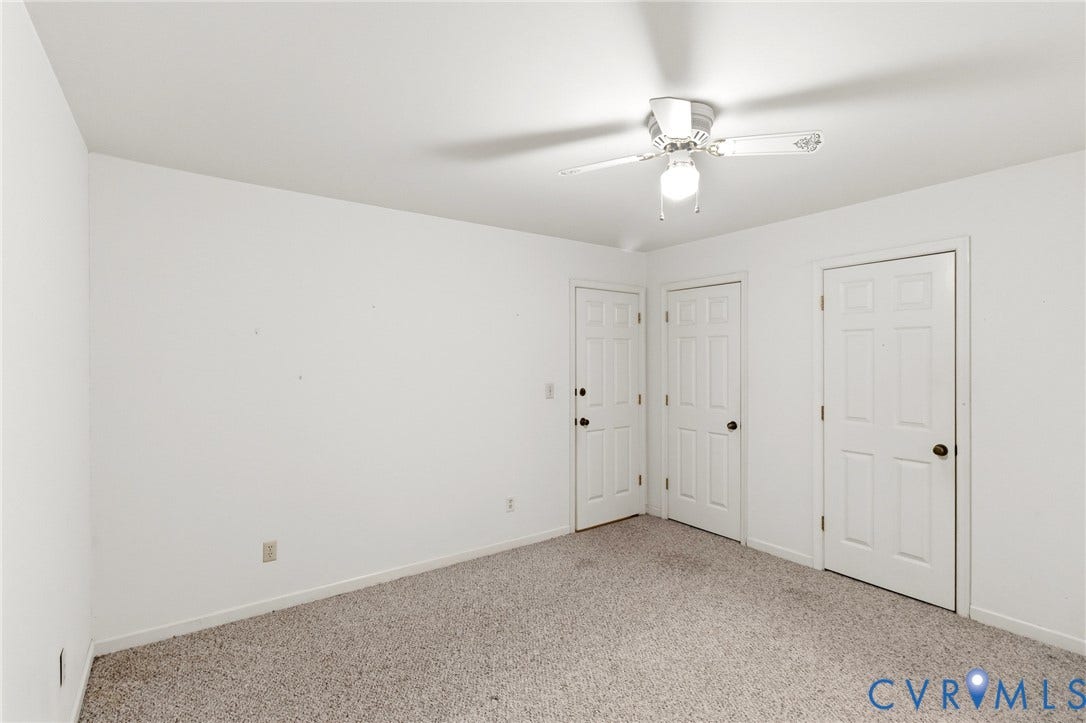 7847 Beaver Drive, All Others Area 20, Gloucester, VA 23061 Recessed ceiling fan with integrated lighting, three paneled interior doors, and textured carpeting