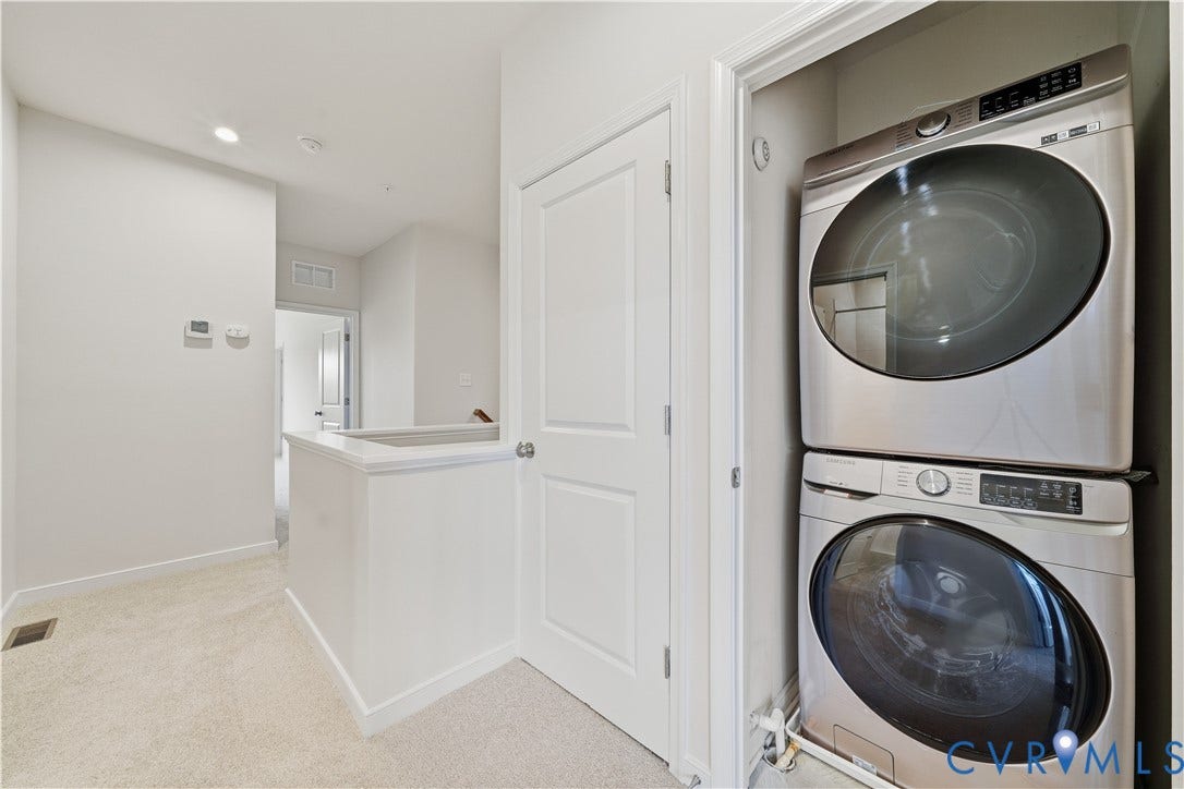Washer and dryer convey with property.