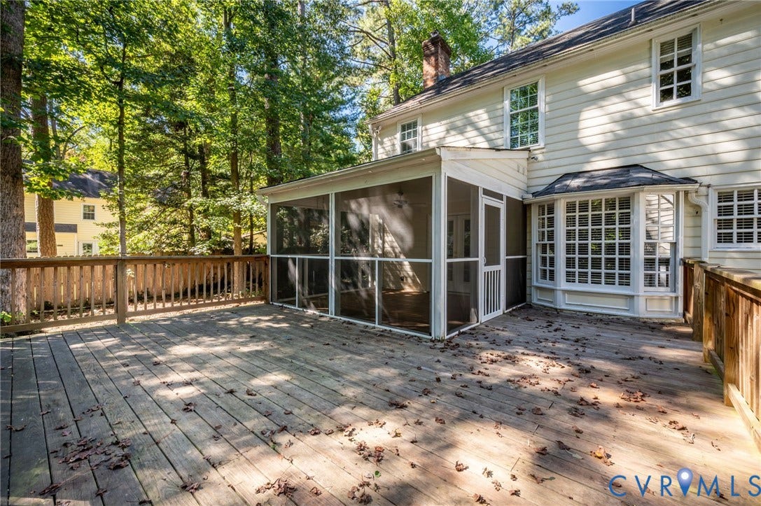 10303 Silverbrook Drive, Henrico, VA 23233 Expansive wood deck with a screened-in porch and bay window feature