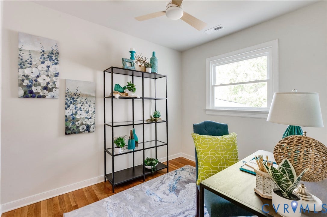 8010 Callison Drive, Glen Allen, VA 23060 Hardwood-finish flooring, a ceiling fan, and a double-hung window