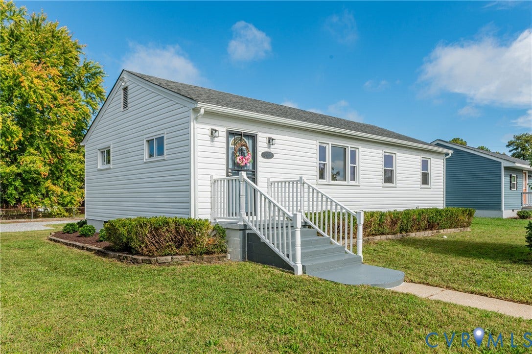 8010 Callison Drive, Glen Allen, VA 23060 White siding exterior with a dark shingle roof