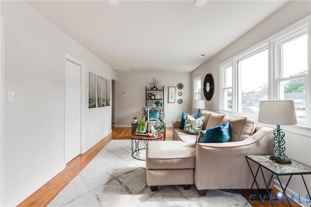 8010 Callison Drive, Glen Allen, VA 23060 Recessed lighting, wood-finish flooring, multiple windows, and a built-in closet with a white panel door