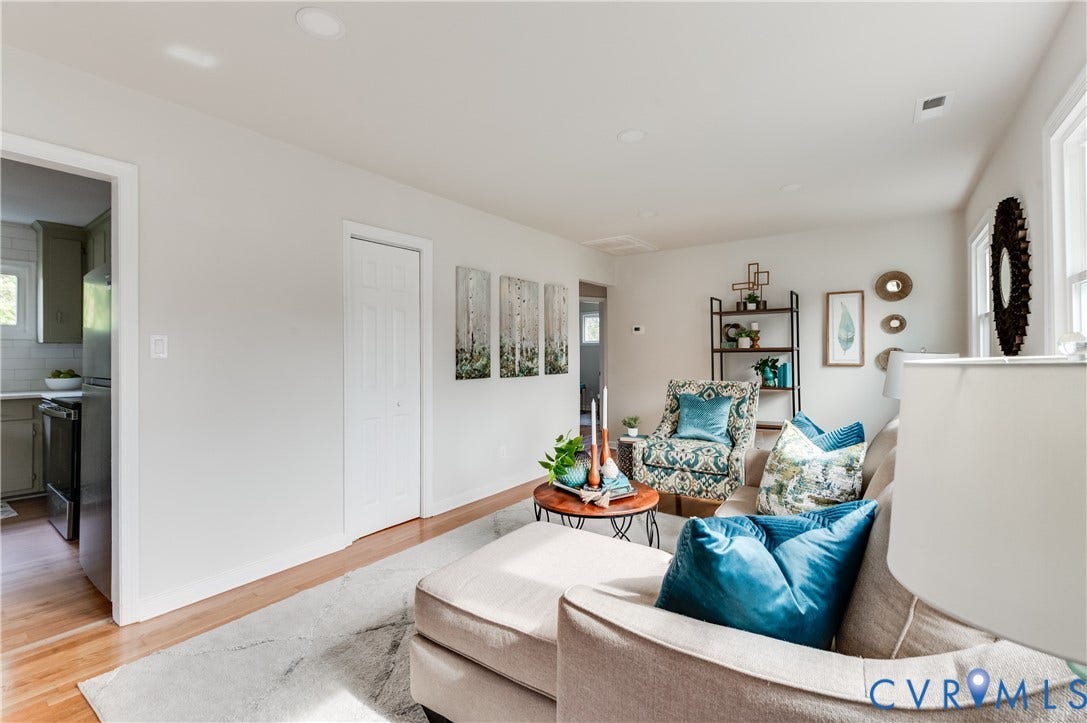 8010 Callison Drive, Glen Allen, VA 23060 Recessed ceiling lighting, wood-finish flooring, white paneled interior door, and a kitchen with subway tile backsplash