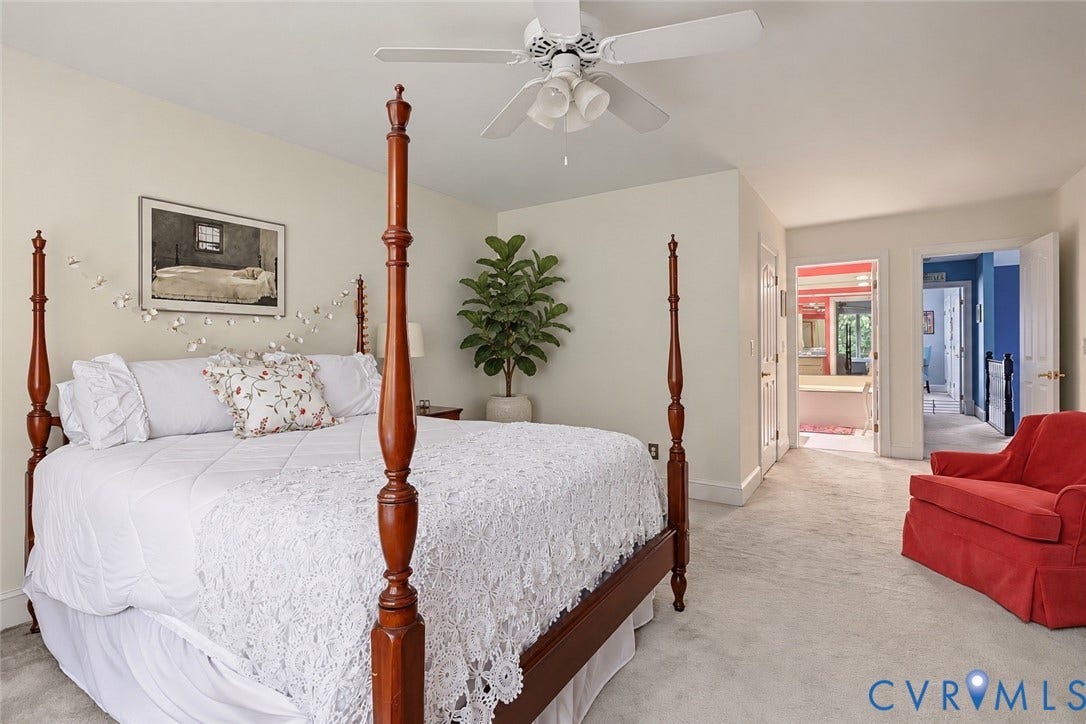 3131 Stony Point Road, #B, Richmond, VA 23235 White ceiling fan with integrated lighting