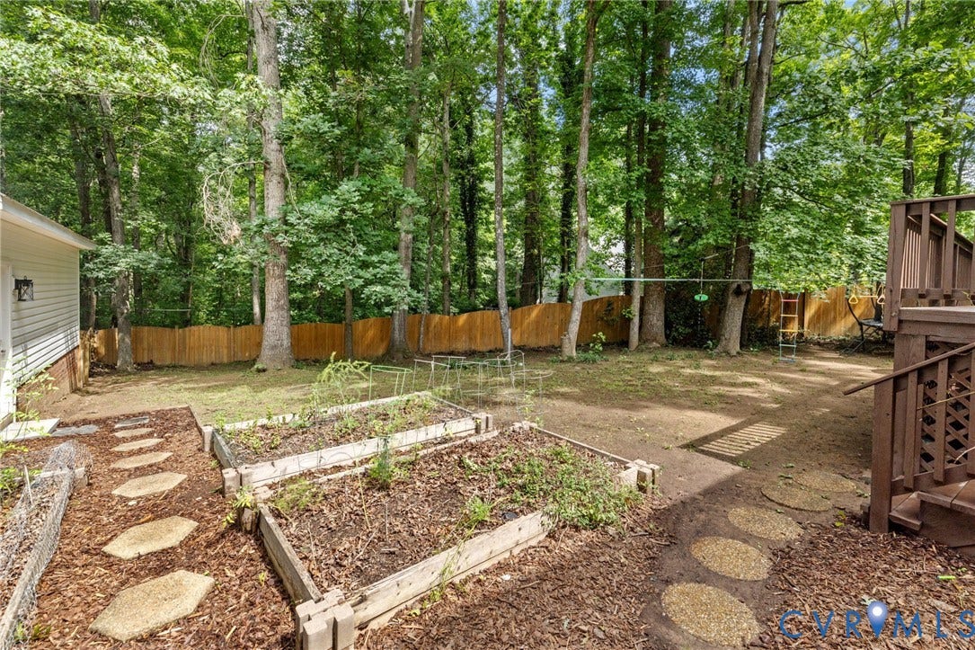Fenced in backyard