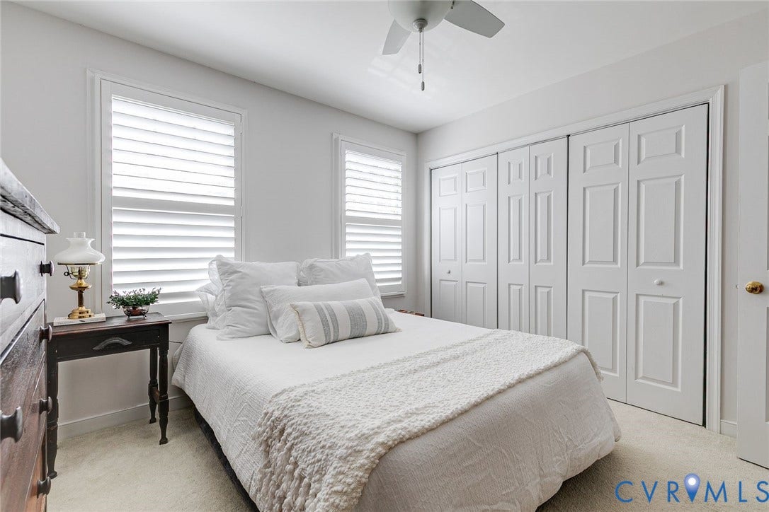Plantation shutters throughout