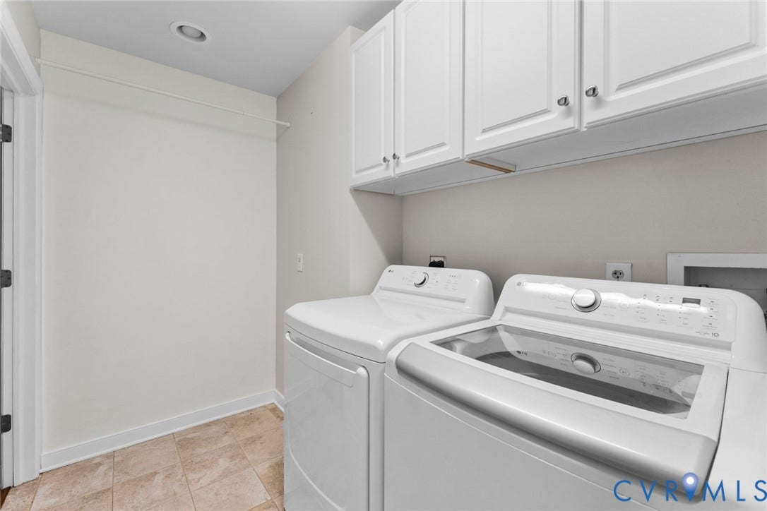 606 Westham Woods Drive, Tuckahoe, Henrico, VA 23229 Built-in cabinetry with white shaker-style doors, recessed ceiling lighting, and tile flooring