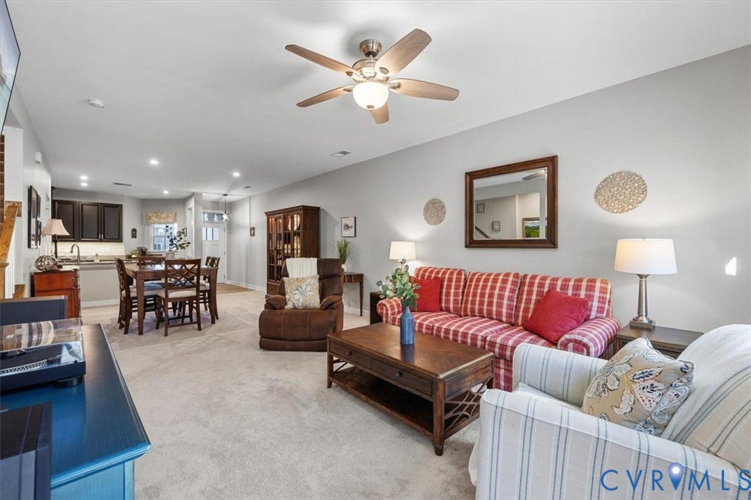 9129 Spring Green Loop, Mechanicsville, VA 23116 Open floor plan, new carpet in 2024