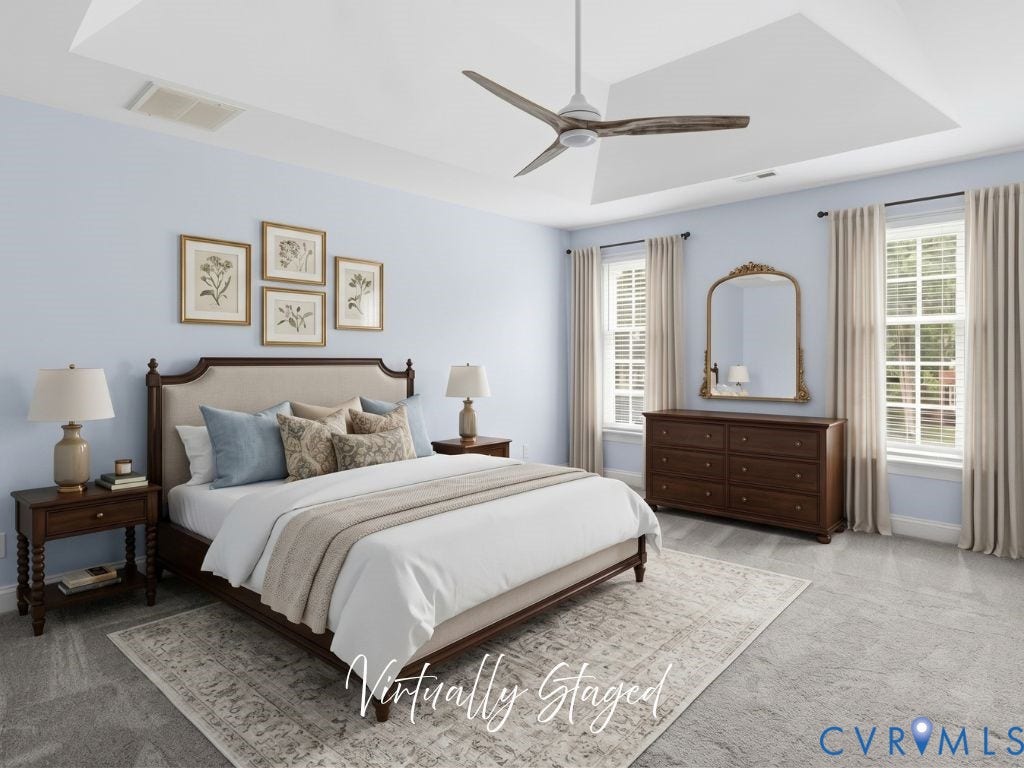 Primary Bedroom Virtually Staged