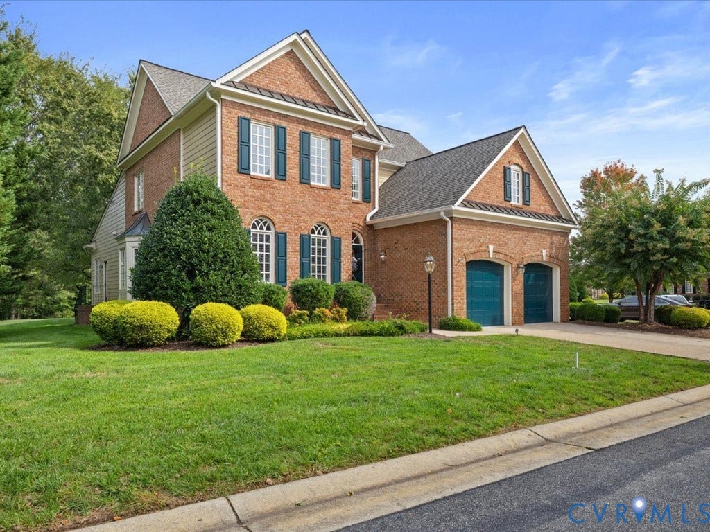 12126 Club Commons Drive, Club Commons, Glen Allen, VA 23059 Brick exterior with gabled roof lines, white trim, and teal shutters