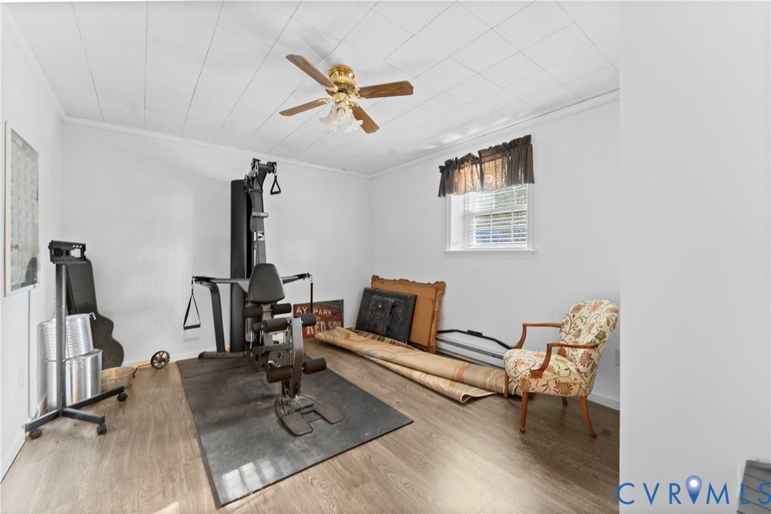 109 Webster Road, Sandston, VA 23150 Room featuring wood-finish flooring and a ceiling fan