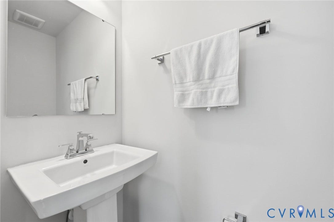 Convenient second level half bath.