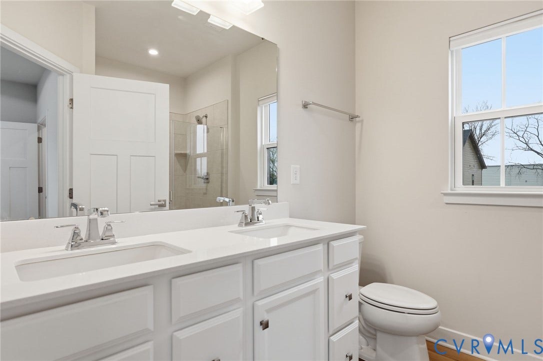 Primary bathroom with double sinks