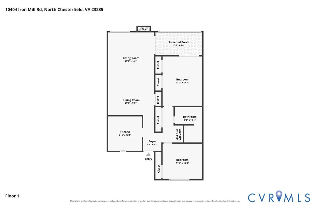 10404 Iron Mill Road, Chesterfield, VA 23235 Floor plan.