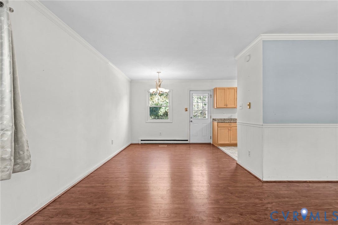 Combined living and dining areas