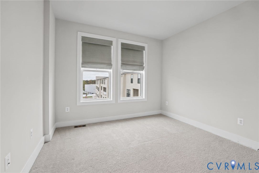 597 Weaver Brook Walk, #B, Richmond, VA 23233 Neutral-toned room featuring wall-to-wall carpeting and dual windows with integrated shades
