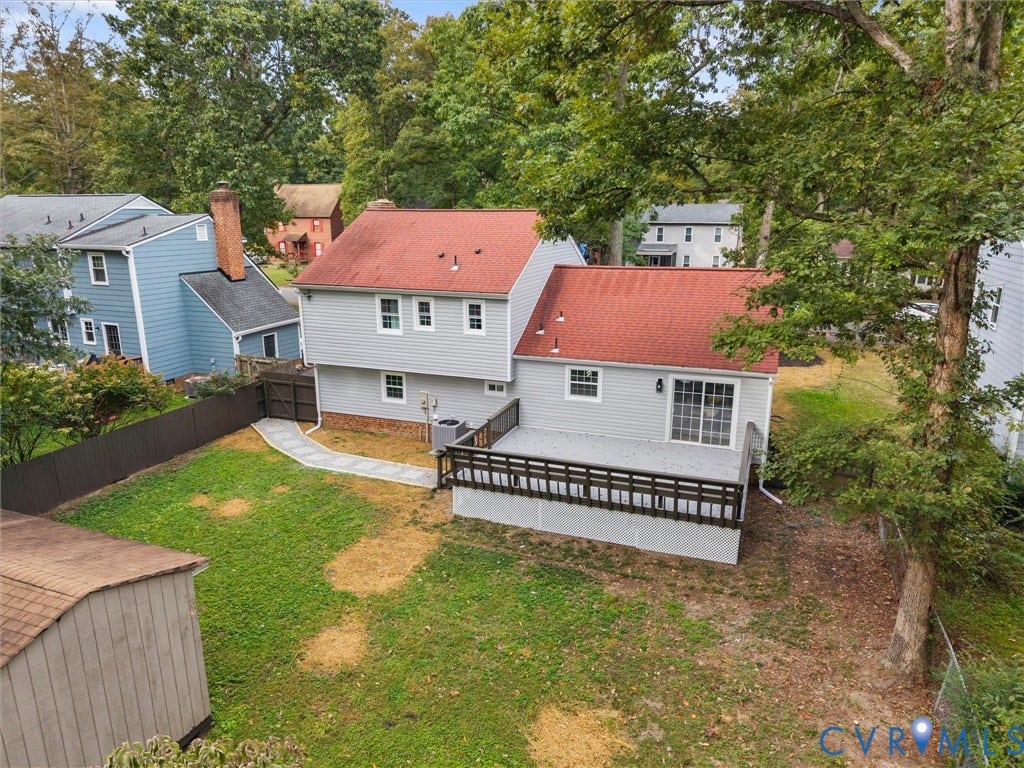 2031 Esquire Road, Midlothian, VA 23235 Gray siding exterior with a red shingle roof