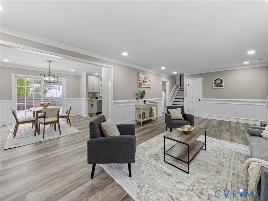 2031 Esquire Road, Midlothian, VA 23235 Wood-finish flooring throughout, recessed lighting, and crown molding