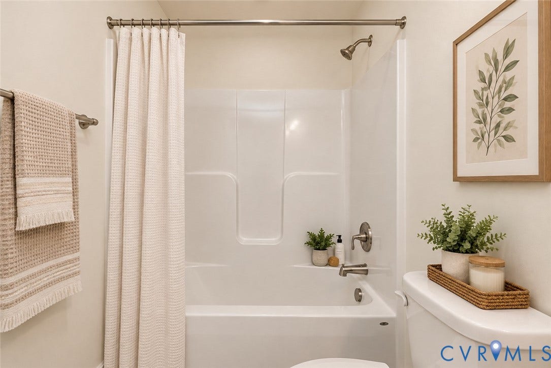 Virtually Staged hall bath for inspiration