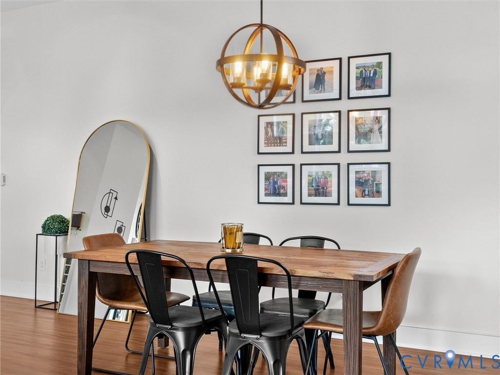 Wood-finish flooring with light-toned walls
