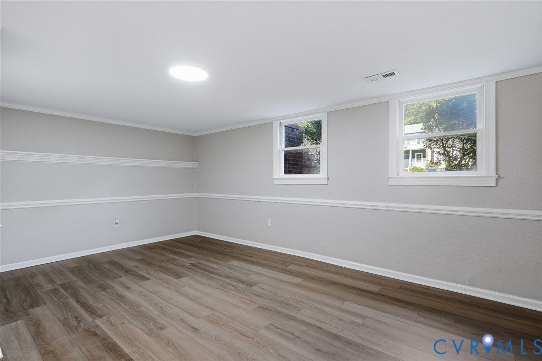 55 Dehaven Drive, Henrico, VA 23238 Wood-finish flooring with white trim and crown molding