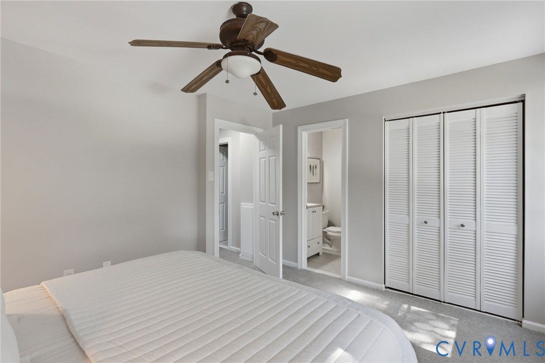 55 Dehaven Drive, Henrico, VA 23238 Wood-finish ceiling fan with integrated lighting