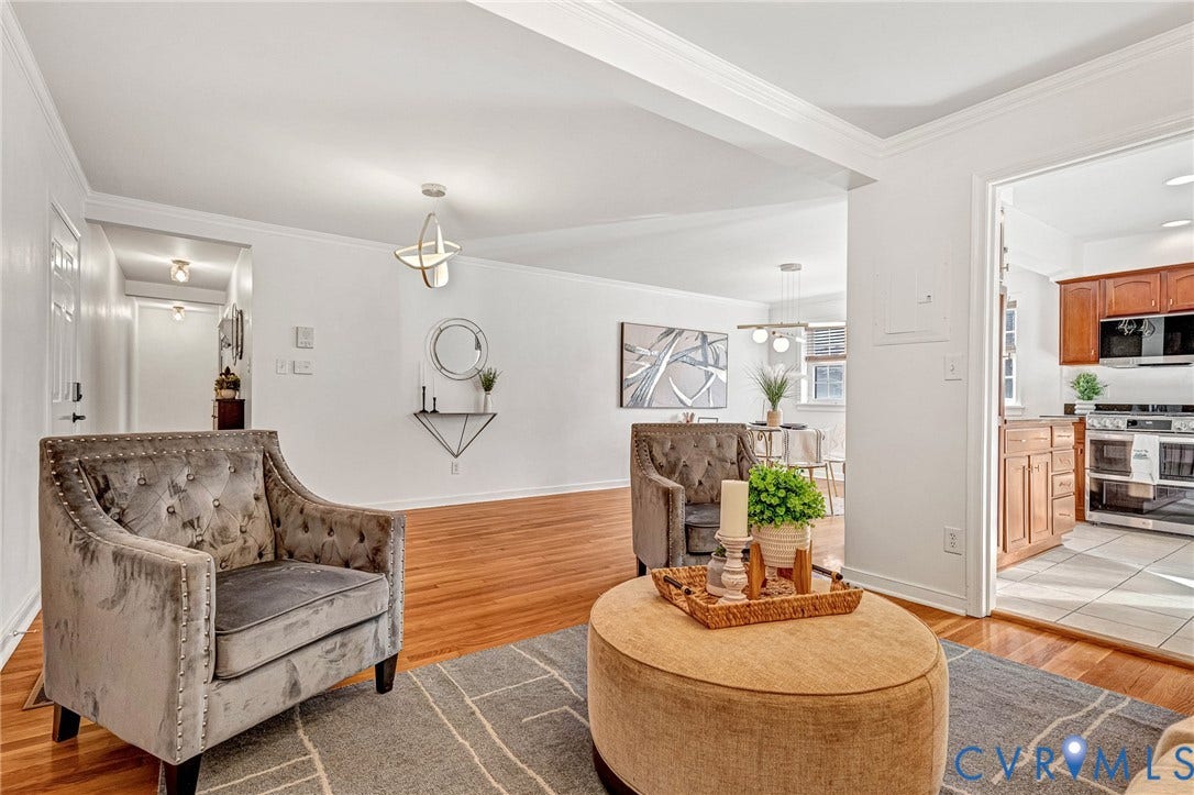 4520 Grove Avenue, #U5, Westhampton, Richmond, VA 23221 Hardwood flooring throughout, recessed lighting, crown molding, and a kitchen with stainless steel appliances