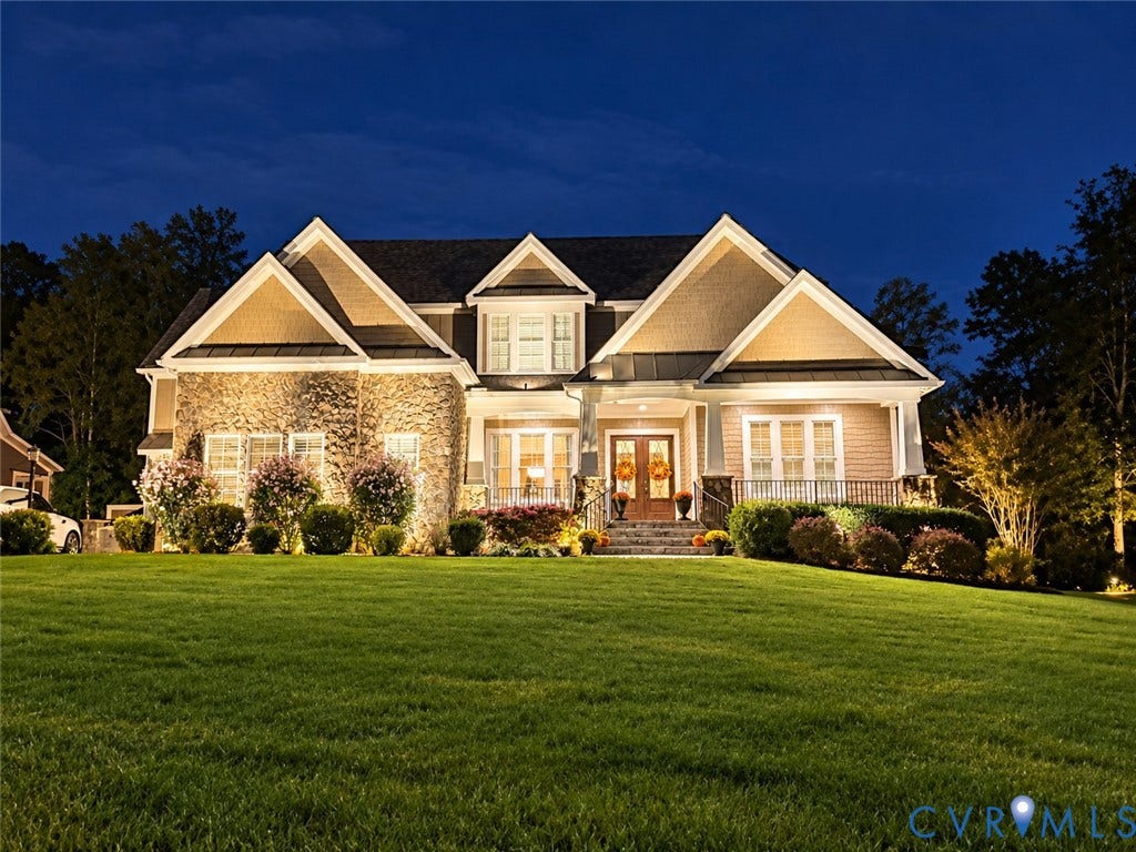 7750 Rock Cress Place, Chesterfield, VA 23120 Stone and siding exterior with multiple gables