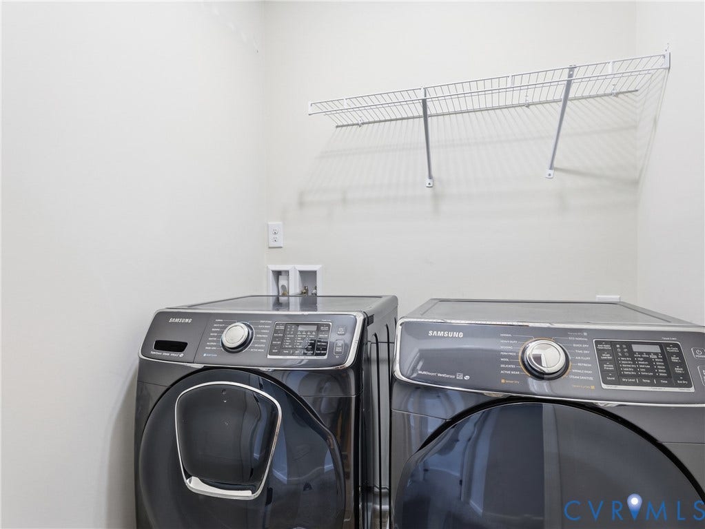 5612 Riverside Heights Way, Richmond, VA 23225 Functional laundry area with full size washer and dryer on the second floor