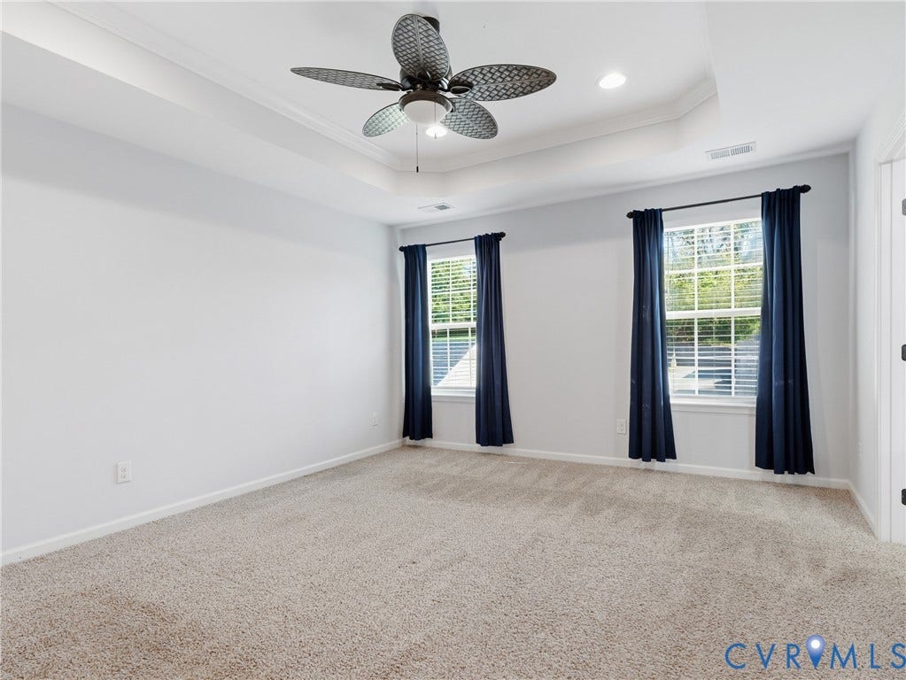5612 Riverside Heights Way, Richmond, VA 23225 Top-level primary bedroom with large windows
