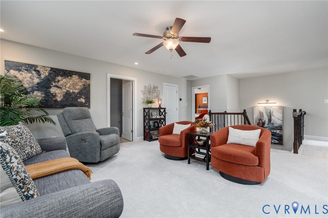 15412 Greenley Place, Hartridge At Harper's Mill, Chesterfield, VA 23832 Positioned among the upstairs bedrooms, the loft provides a convenient place to gather beyond the main living areas.