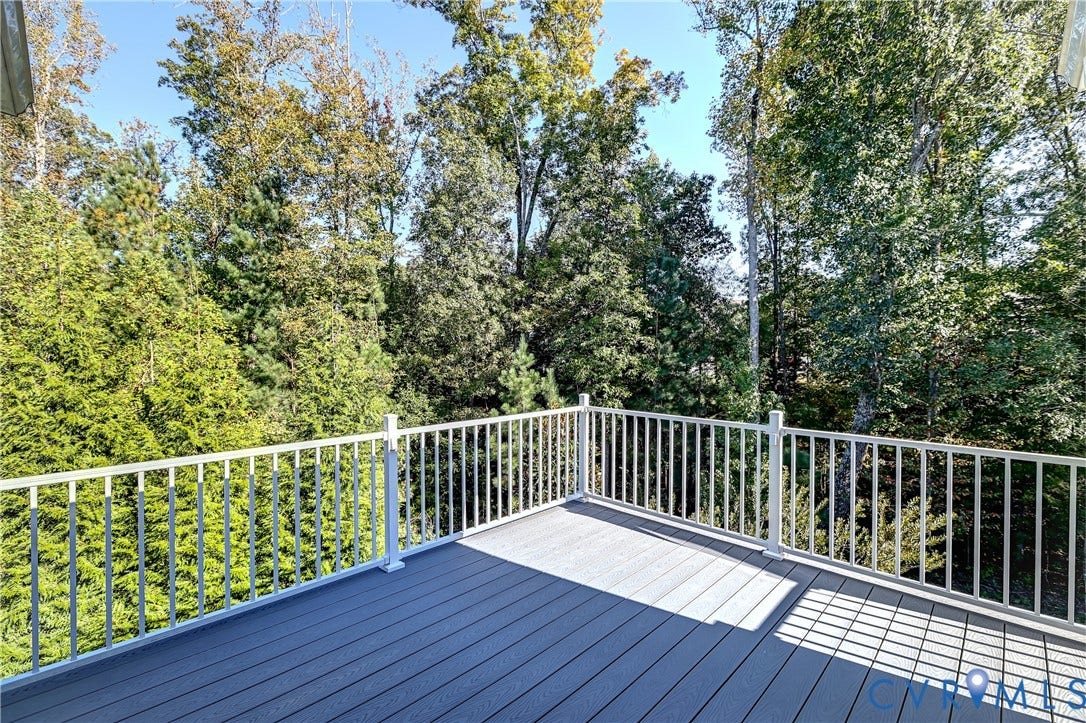 14800 Diamond Creek Terrace, Midlothian, VA 23113 Here's your view from the 2nd story deck off the Primary Bedroom! Where can you get this much romance in this location AT THIS PRICE?!