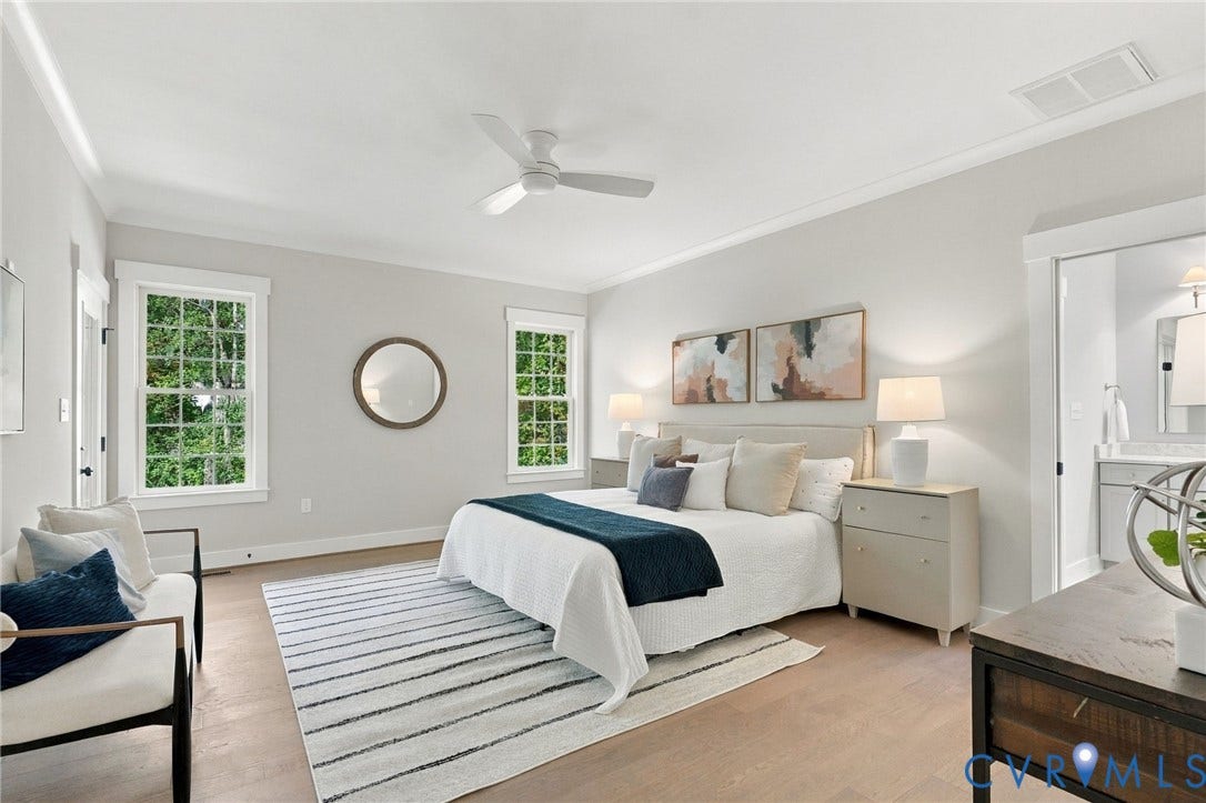 14010 Summercliff Trail, Chesterfield, VA 23832 Primary Bedroom Features Hardwood Floors & Large Windows & a Marble Ensuite