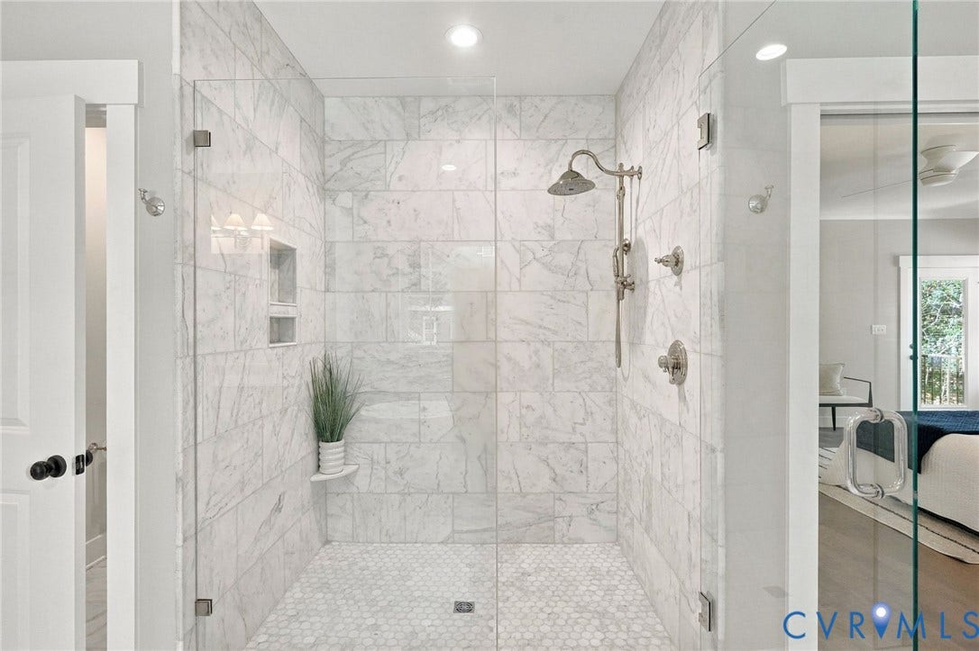 14010 Summercliff Trail, Chesterfield, VA 23832 This Fabulous Walk-In Shower is Perfect - All Hardware & Faucets are Polished Nickel