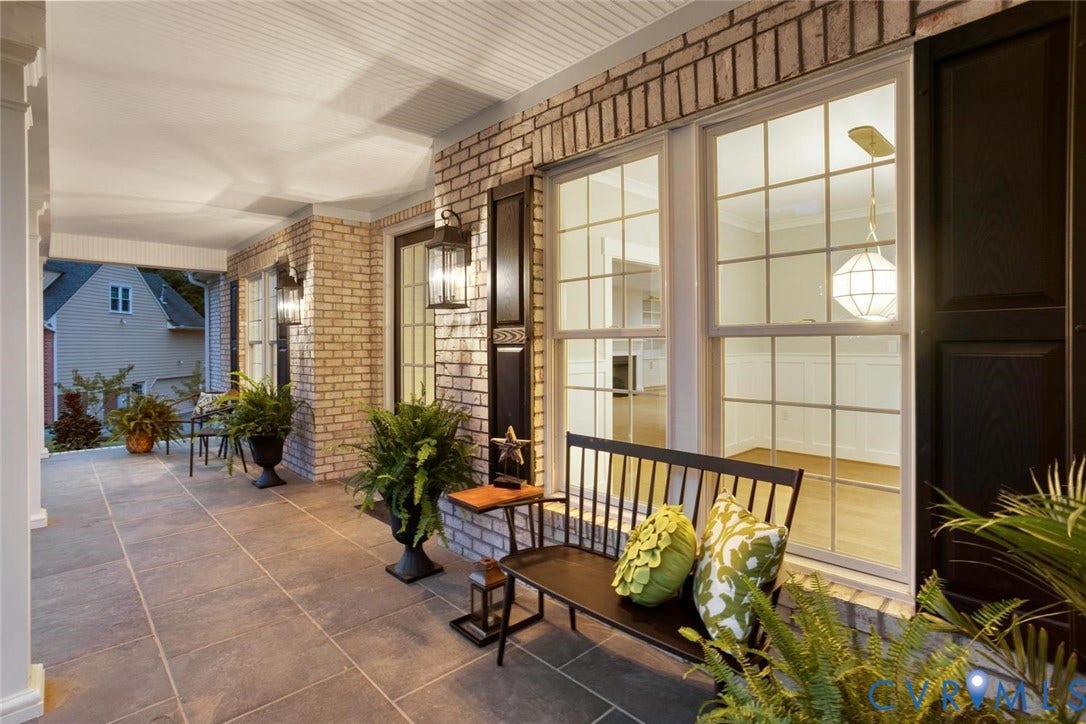 14010 Summercliff Trail, Chesterfield, VA 23832 Brick exterior with a covered porch featuring large format tile flooring