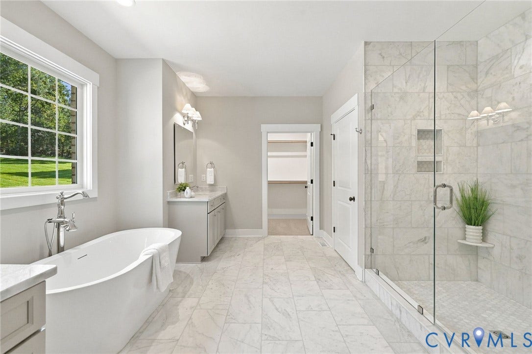 14010 Summercliff Trail, Chesterfield, VA 23832 Light Fixtures are Polished Nickel form the Visual Comfort Catalog & Mirrors are Beveled Edged