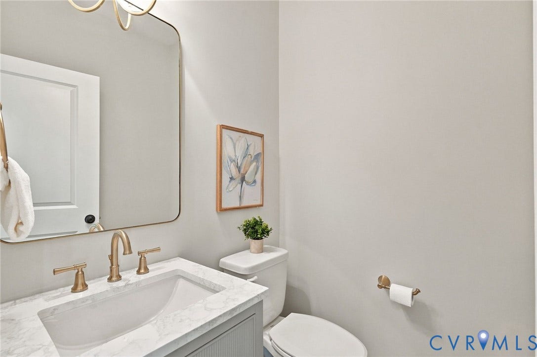 14010 Summercliff Trail, Chesterfield, VA 23832 Powder Room has Upgraded Light Fixture, Vanity & Mirror to Greet You & Your Guests