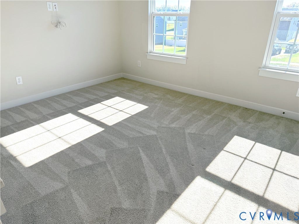 14225 Botsford Avenue, Wellspring, Chester, VA 23831 Neutral-toned carpeting featuring two double-hung windows with colonial muntins