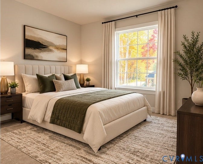 14225 Botsford Avenue, Wellspring, Chester, VA 23831 Virtually Staged Neutral-toned wall finish featuring a single-hung window with a multi-pane grid, window hardware, and carpeted flooring