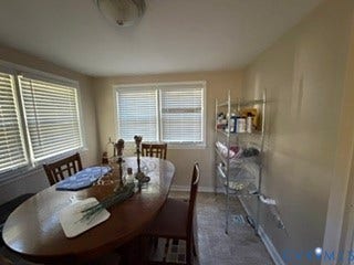 Recessed windows with blinds, ceiling-mounted light fixture, and light-toned wall paint