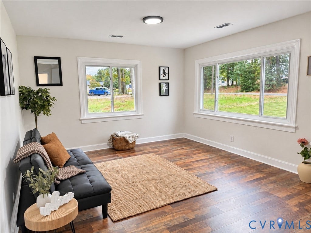 Hardwood-style flooring throughout