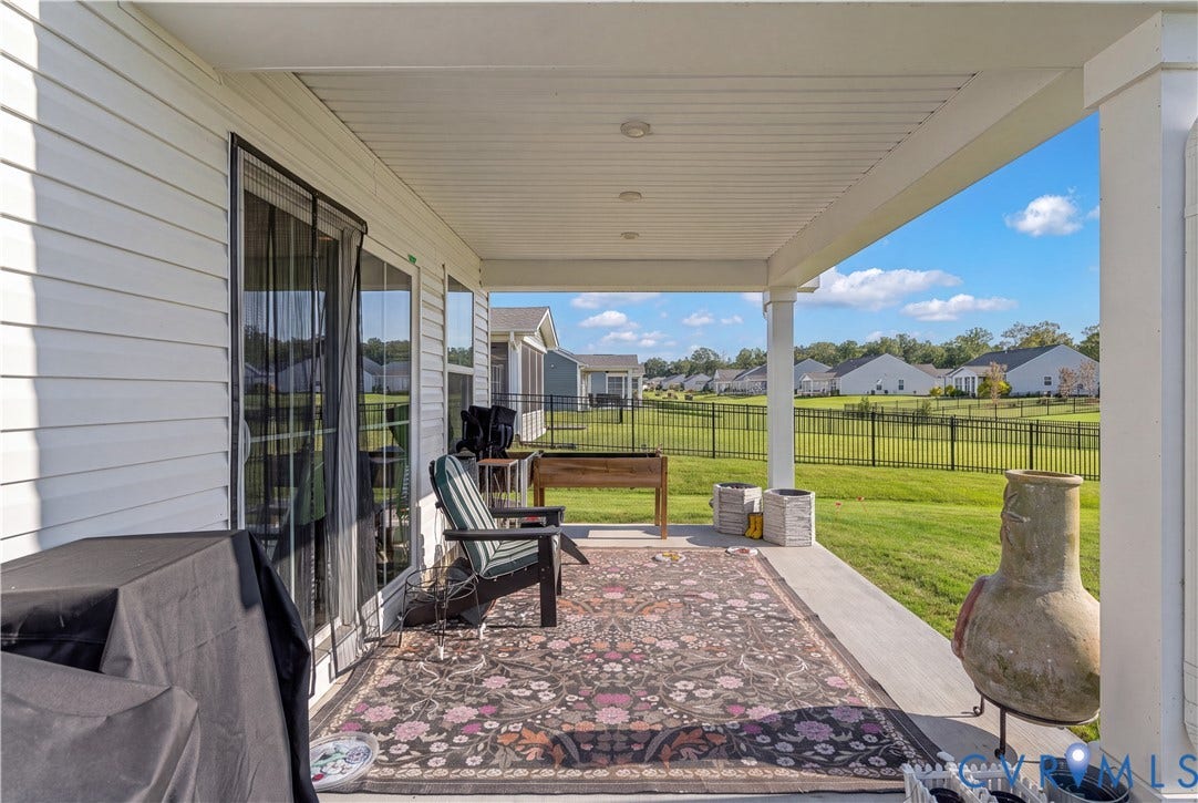 7580 Southamptonshire Way, Autumn Pines, New Kent, VA 23124 Covered patio featuring a solid ceiling and recessed lighting