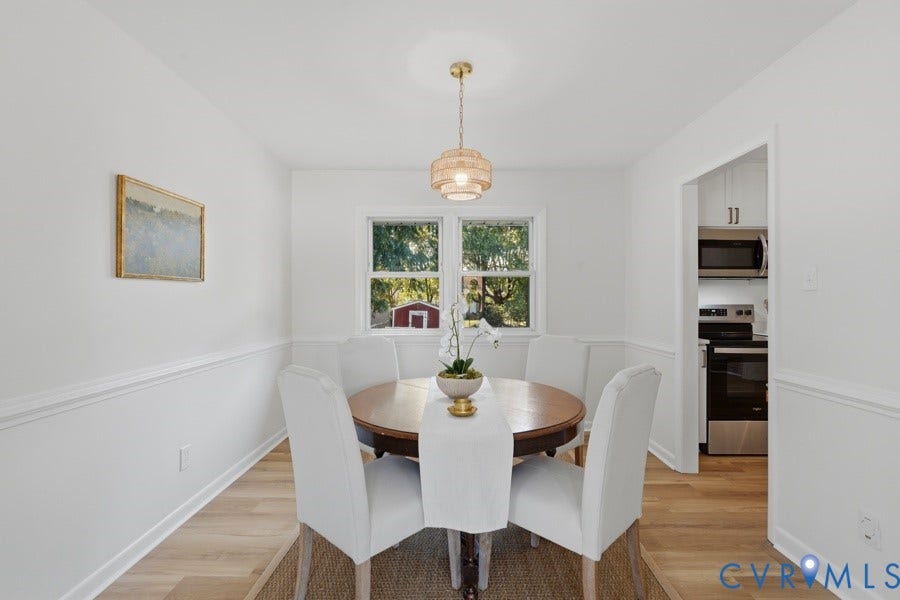 20306 Sheffield Place, Laurel Branch Farms, South Chesterfield, VA 23803 Recessed lighting, wood-finish flooring, white paneled wainscoting, and a window with natural light