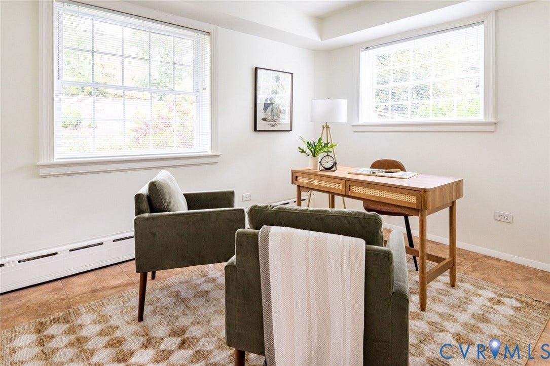 207 Tarrytown Drive, Sleepy Hollow, Henrico, VA 23229 Fifth bedroom or office option with an additional, similarly sized room nextdoor that could service as an additional office or even a sixth guest room. Narby full bathroom and access to the garage.